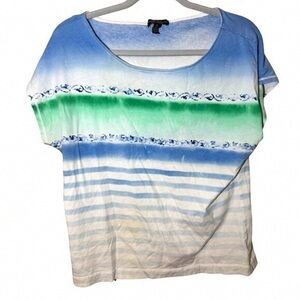 Lauren Ralph Lauren Gradient Blue and Green Tee